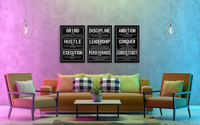WYJZDZQ8 Motivational Canvas Office Print Wall Art Inspirational Poster Picture Painting Modern Inspiring Artwork for Home Living Room Office Decor Stretched and Framed Ready to Hang[72''Wx 36''H]