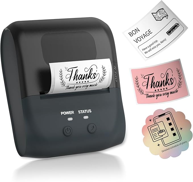 Bluetooth Label Maker Machine Portable Thermal Printer Wireless Inkless Labeler for Small Business Home Office Compatible with iOS Android Mobile (No Labels Included)