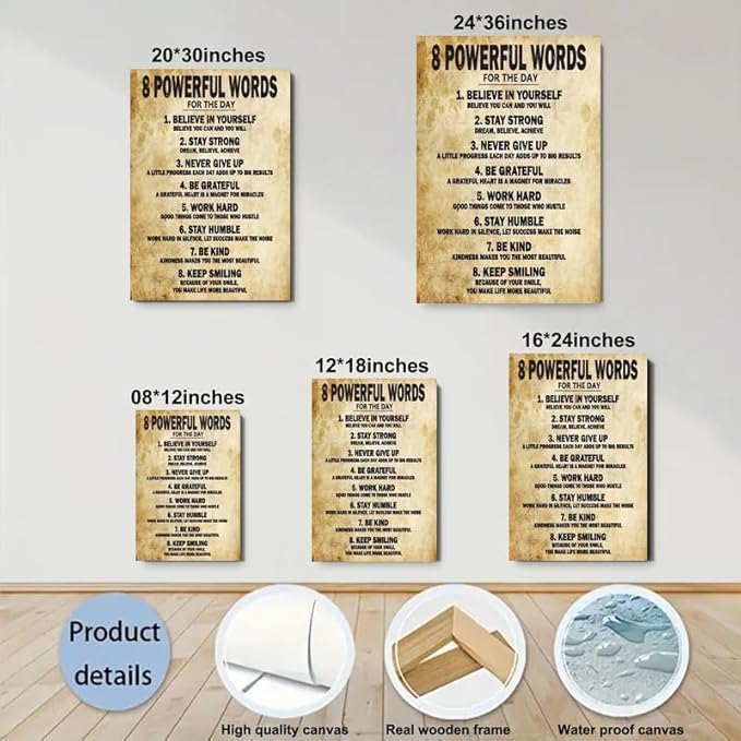 Consistency Quote Framed Canvas Wall Art Do It Anyway Vintage Prints Wall Decor for Home Gym Office Man Cave Fitness Studio Made in USA