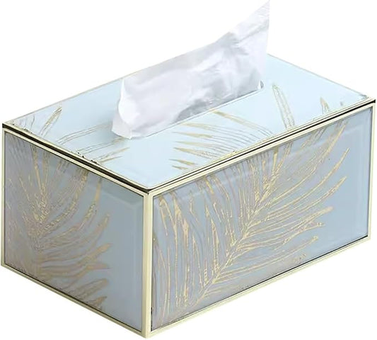 Stylish Tissue Box Waterproof Tissue Box Decorative Tissue Box and Creative Tissue Holder for Bathroom Dressers Offices Gift Bar Decor Bar Modern Tissue Box (Color : Blue, Size : Large) (White Large)