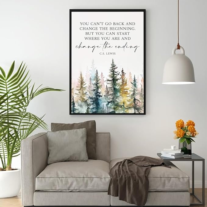 Motivational Office Wall Decor CS Lewis Quote Inspirational Wall Art Positive Affirmations Canvas Prints Encouraging Motivational Posters For Office Bedroom Living Room Home 12x18inch Framed