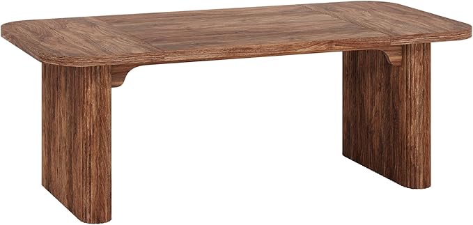Tribesigns 62-Inch Modern Executive Desk, Wood Office Desk, Large Aesthetic Computer Desk with Double Pedestal, Workstation for Home Office (Brown)