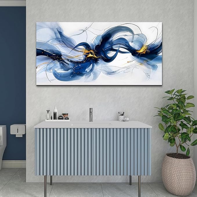 FUHAIHUA Large Wall Decor For Living Room Canvas Wall Art For Office Wall Decorations For Bedroom Abstract Ink Painting Artwork Room Home Decor 24x48 In