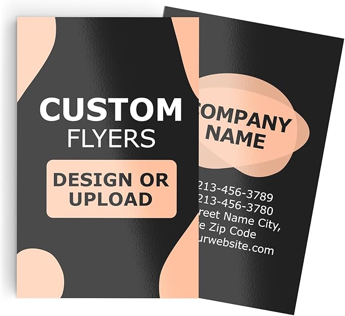 GotPrint Custom Bulk Flyers, Glossy, Vertical | Upload Design or Add Text | Personalized Photo | Double-Sided Printing Available,5.5 x 8.5 Vertical, 500 Qty