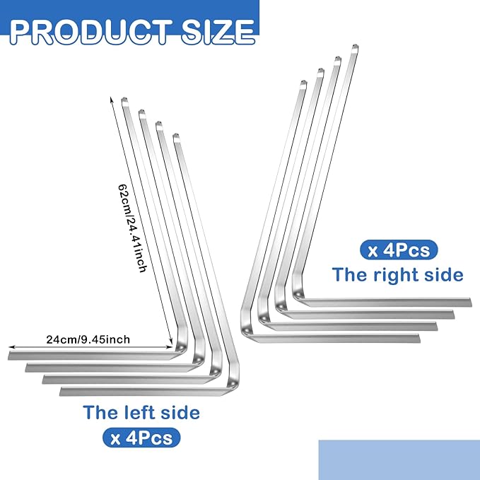 8 Pcs 25" Hangrails File Cabinet Rails Contains 4 Lefts 4 Rights Completes 4 Drawers Compatible with Hon July 1, 1996 and Current 530 Series and 500 Series Files Metal Vertical File Drawers