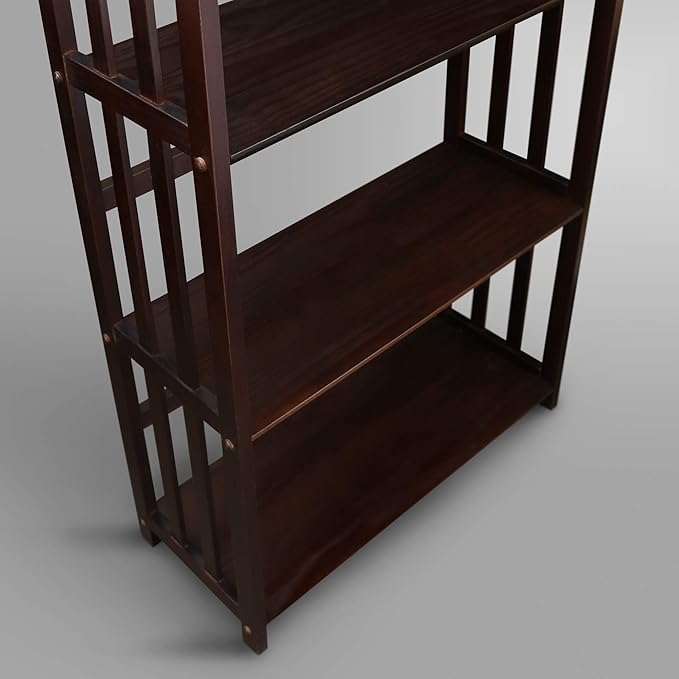 Mission Style 5-Shelf Bookcase-Espresso