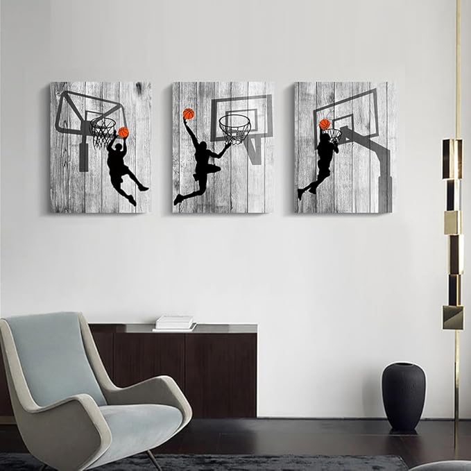 DZRWUBHS Framed Canvas Wall Art For Living Room, Boy Bedroom, Office - Black And White Wall Pictures, Prints - Artwork - Modern Home Decor - 12x16 - 3 Piece