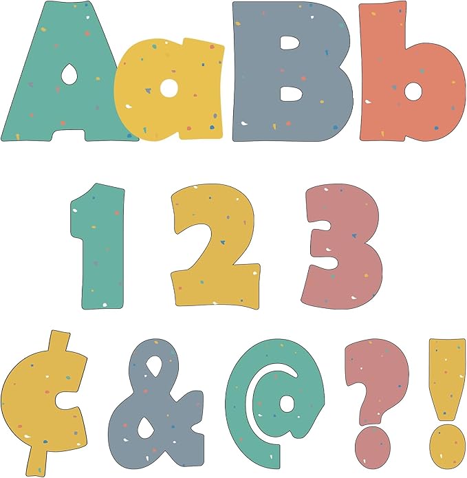 260pcs Bulletin Board Letters for Classroom 4” Letters Combo Pack Set We Belong Classroom Decorations Alphabet Numbers Symbols Letters for Bulletin Board Cutouts Card for Classroom Decor