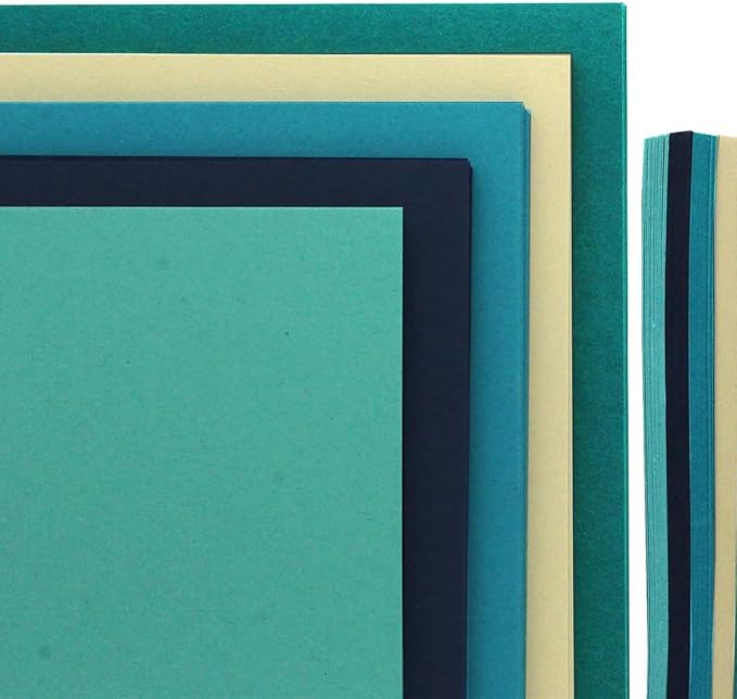PA Paper Accents Stash Pack Cardstock Pack 12" x 12" Ocean colored cardstock paper for card making, scrapbooking, printing, quilling and crafts, 65lb., 40 pieces