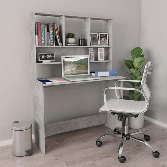 43.3" Computer Desk, Computer Workstation with Bookshelf, Study Writing Home Office Desk, Modern Chipboard Multipurpose Desk Easy Assemble, 43.3 x 17.7 x 61.8 inch