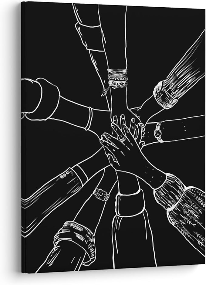 XWELLDAN Team Teamwork Wall Art for Office Decor, Office Artwork Wall Decor, Office Wall Decor, 11x14, Framed(black)