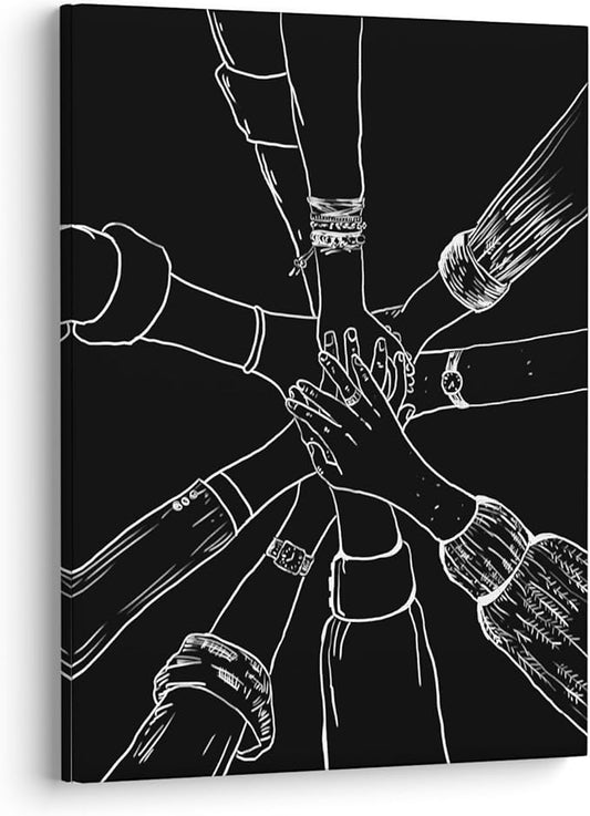 XWELLDAN Team Teamwork Wall Art for Office Decor, Office Artwork Wall Decor, Office Wall Decor, 11x14, Framed(black)