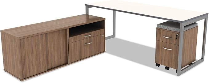 Alera ALE Valencia Series Mobile Box/File Pedestal, 15 7/8 x 19 1/8 x 22 7/8, Walnut