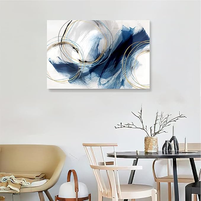 Wall Art Canvas Abstract Art Paintings Blue Fantasy Colorful Graffiti on White Background Modern Artwork Decor for Living Room Bedroom Kitchen 36x24in