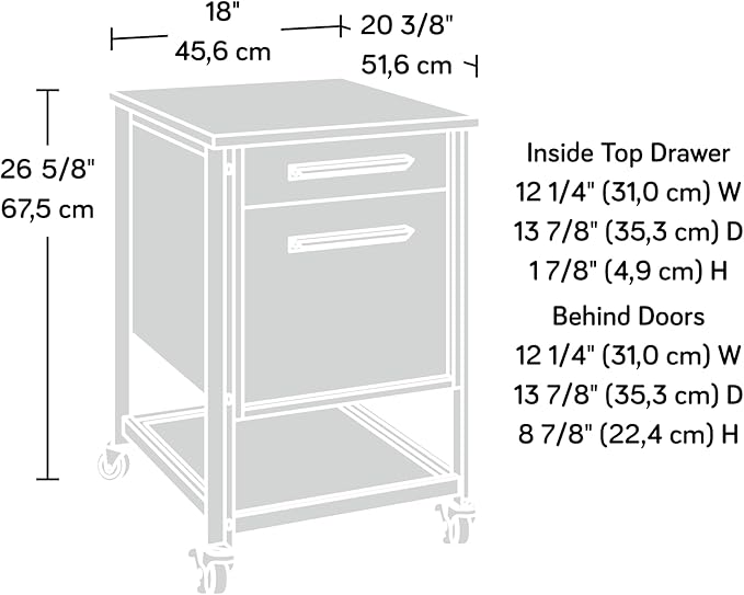 Sauder Briarbrook Mobile File Ped, Barrel Oak Finish