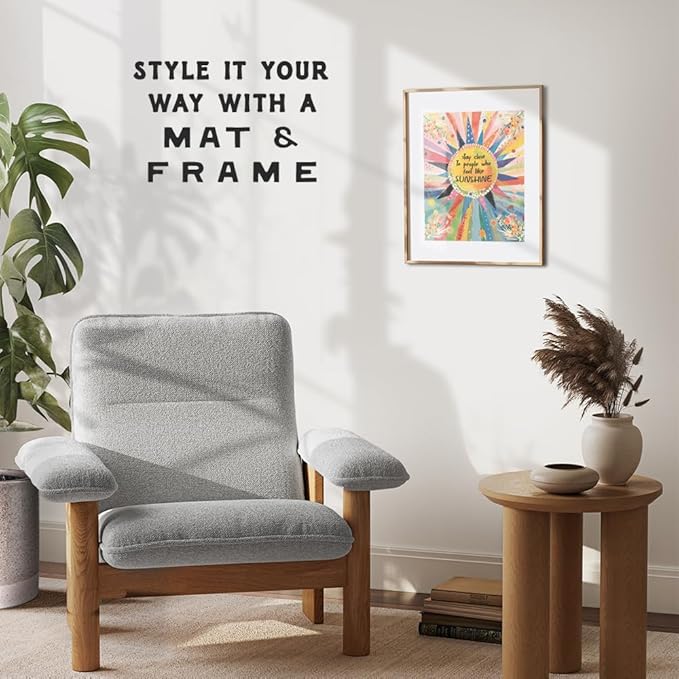 Inspirational Art positive Wall Decor - Colorful Watercolor Family Room Decor - positive Sayings Wall Art for Women, Happy Home Picture - Womens Bedroom Artwork, Inspirational Quotes Living room Print