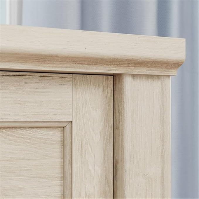 Pemberly Row Engineered Wood Lateral File Cabinet, Chalk Oak Finish, 2-Drawer Design with Key Lock, Solid Wood Feet, Safety Mechanism, Home Office Storage for Letter or Legal Files