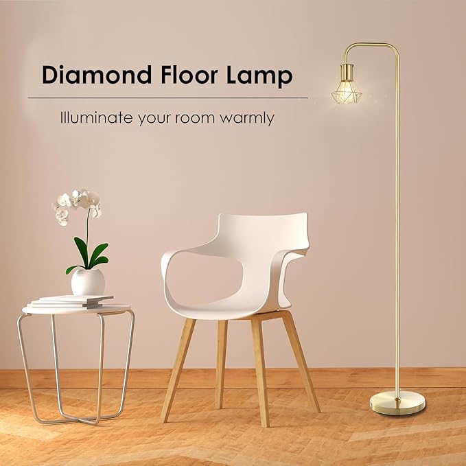 BoostArea Floor lamp,Industrial Floor Lamp,Standing Lamp,E26 Socket,On/Off Footswitch,Whole Metal,Modern Floor Lamp for Bedroom,Office, Living Room,Rustic,Vintage,Farmhouse(No Bulb)