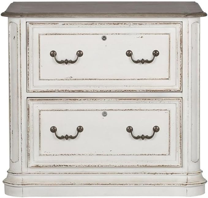 Liberty Furniture Magnolia Manor Media Lateral File for Home Office, W34" x D22" x H31", White