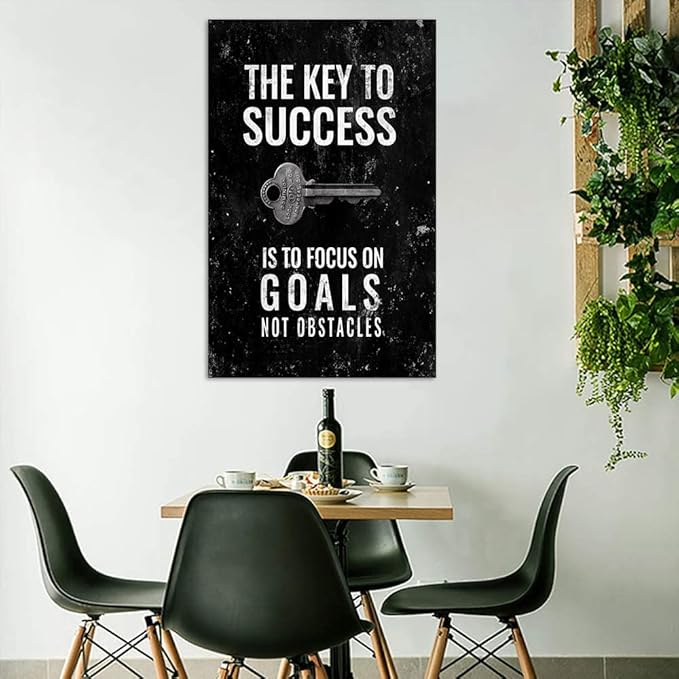 Large Size Framed Office Wall Art Giclee Canvas Paintings Posters and Prints Motivational Wall Pictures for Study Room Studio Wall Hangings Gallery Wrapped Ready to Hang-28x44 inches