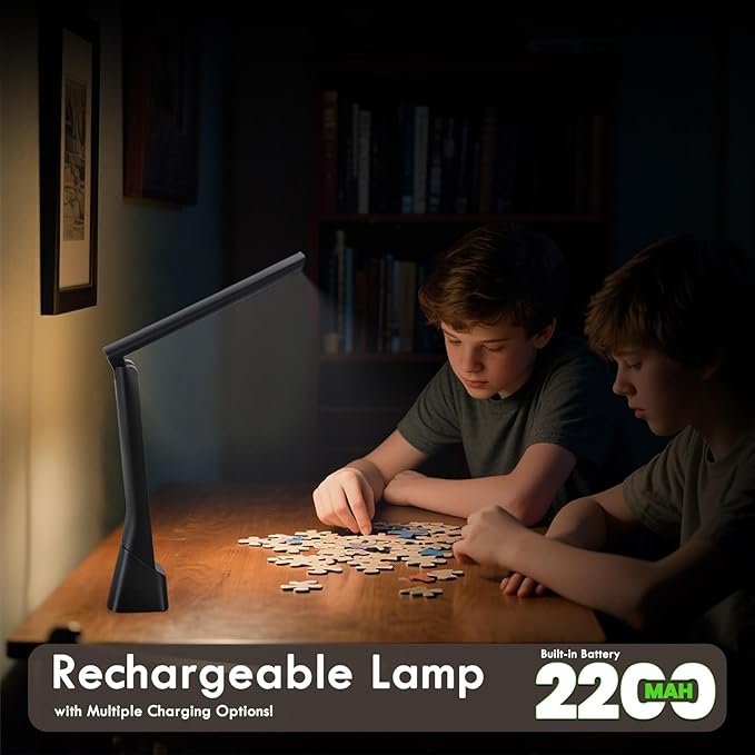 WILIT Rechargeable LED Desk Lamp with Torch Light for Office Home,Cordless Battery Operated Table Lamp with 3 Colors Dimmble Stepless,Eye-Caring Desk Light,Touch Control Lamp for Camping Reading Study