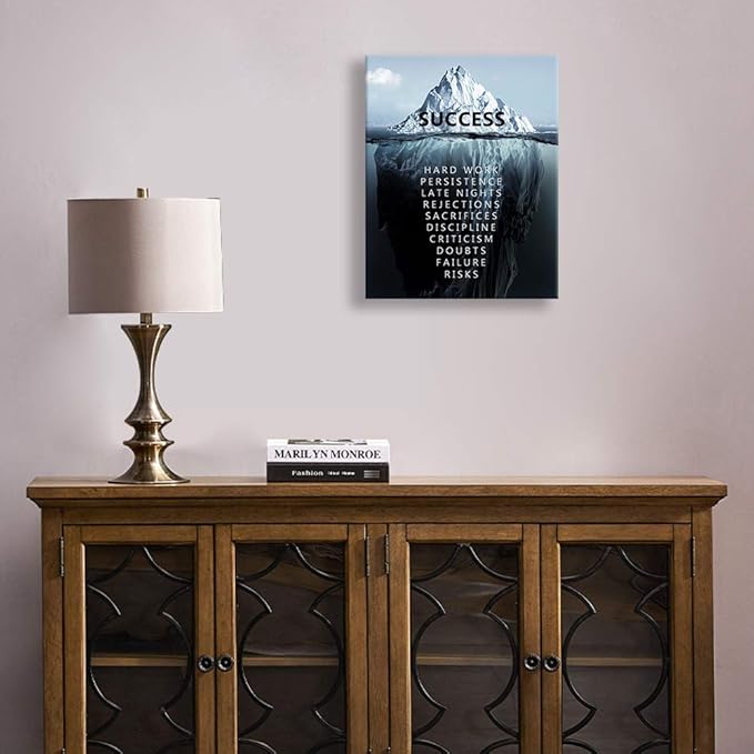 Kas Home Inspirational Wall Art Success Motivational Poster Quotes Wall Decor for Living Room Bedroom Office Bathroom Canvas Print sign Framed Art Decoration Ready to Hang