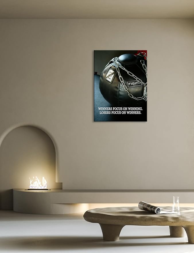 WYJDFART Inspirational Wall Art Winners Focus on Winning Mindset Poster Motivational Wall Decor for Sports Club Office Bedroom Home Framed Ready to Hang [30" W X 40" H]