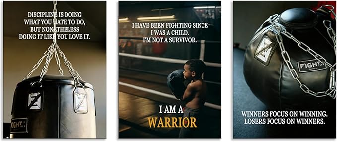 Motivational Wall Art Discipline Poster Struggle and Focus On Inspirational Positive Quotes Painting Modern Artwork Canvas Posters For Boxing Gym Office Home Framed Ready to Hang [36''Wx 16''H]