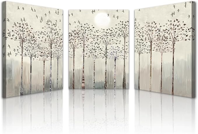 Lapremoly Wall Decor - Canvas Wall Art for Living Room, Bedroom & Office - 3 Piece Abstract Nature Modern Wall Paintings & Prints