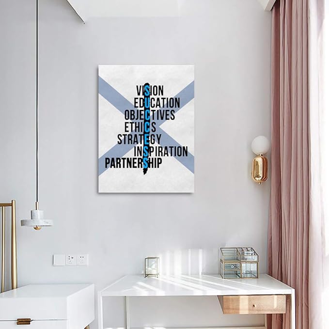 Inspirational Office Wall Art Motivational Pictures Prints on Canvas Modern Inspiring Entrepreneur Quotes Posters VISION EDUCATION ETHICS Painting Artwork Decor for Office Home Gift -18”Wx24”H