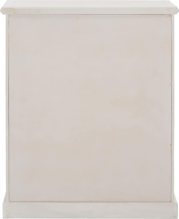 SAFAVIEH Home Collection – Maralah 5-Shelf Solid Wood Bookcase, White Wash, 25" Wide Storage Display Shelf, Fully Assembled (AMH6634E)