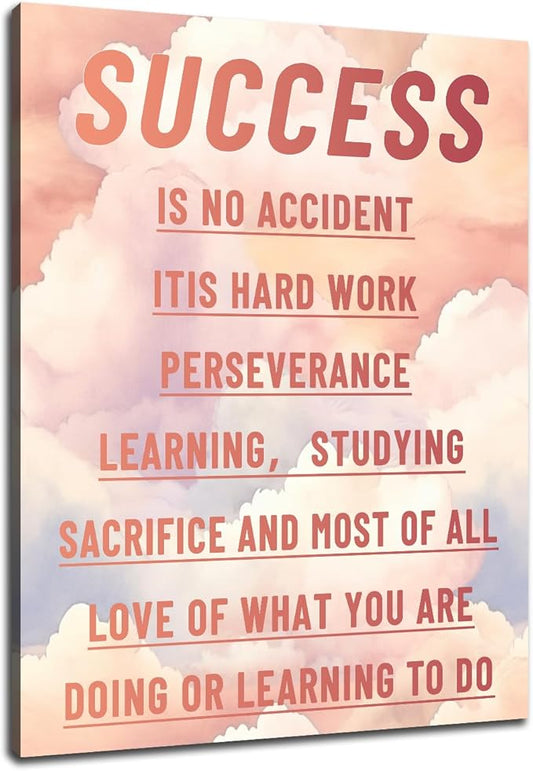 Motivational Canvas Poster Print Wall Art Success Inspirational Entrepreneur Quotes Picture Positive Painting Artwork for Modern Home Bedroom Workplace Wall Decoration Ready to Hang [18''Hx24''W]