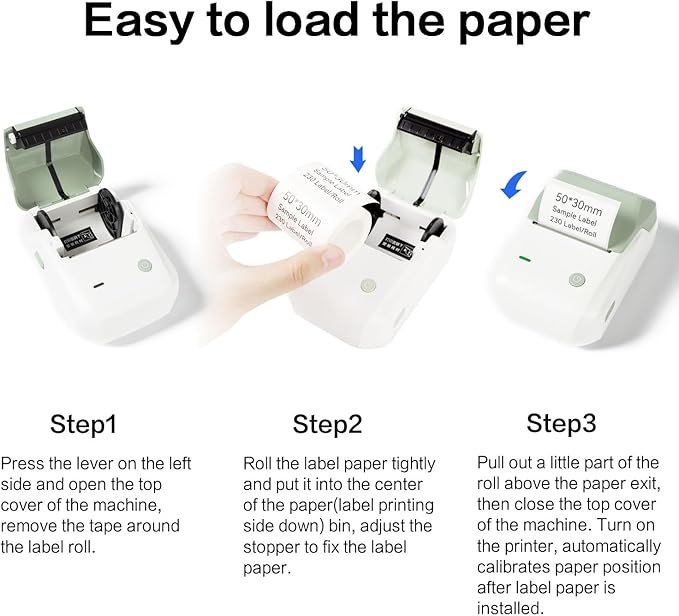 LMASBLTER B1 Label Maker, 2 Inch Barcode Printer, Portable Sticker Maker Machine for Barcode, Name, Address, Labeling, Mailing, Home, Office & Small Business, Compatible with Phones&PC-Green