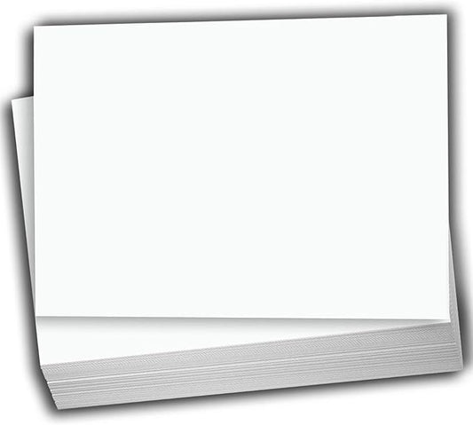 Hamilco White Cardstock Thick Paper - Blank Index Flash Note & Post Cards - Greeting Invitations Stationery 5 X 7" Heavy Weight 80 lb Card Stock for Printer - 100 Pack (Bright)