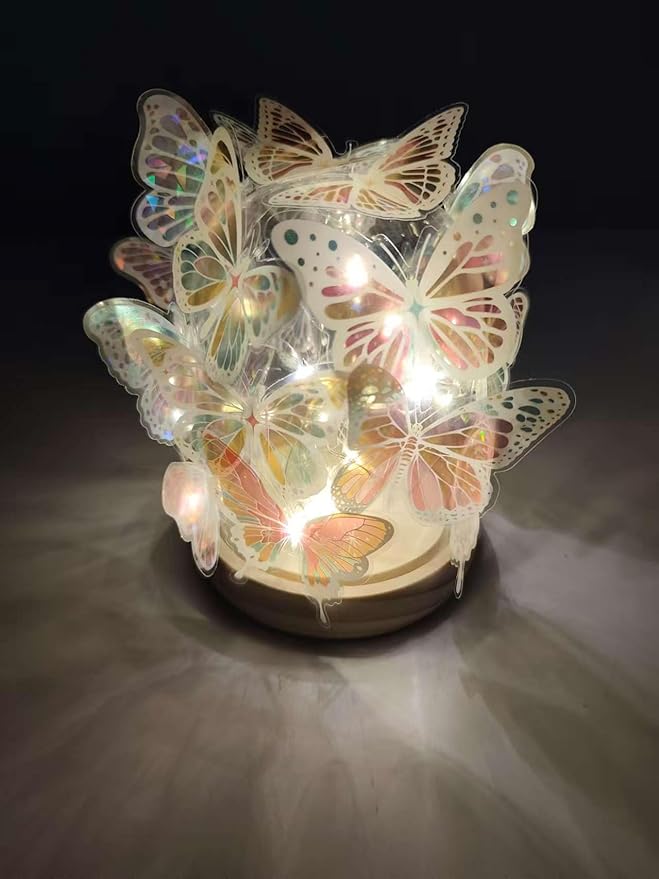 Butterfly ambiance Lamp, Bedside Decorative Small Table lamp, DIY Butterfly Lamp, Battery Powered Night Light, Gift for Daughter's Mother