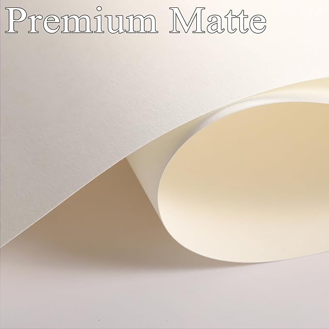 100 Sheets 65lb Cream Cardstock, 8.5" x 11", Printer Off-White Paper for DIY Craft Card Making Premium Card Stock Blank Invitation Paper Greeting Cards, 65LB Cover 180 GSM