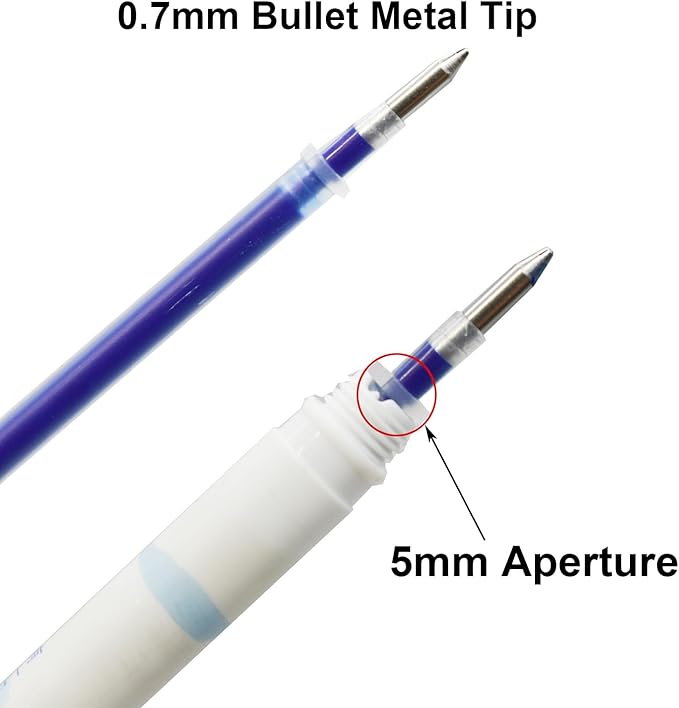 Maydahui 50 Pcs Blue Gel Pen Refills with 5 mm Aperture 5.12 inch(13 cm) Smooth Writing Pen Refills 0.7 mm Replacement Gel Ink Refills for Stationery School Office Supplies (Blue)
