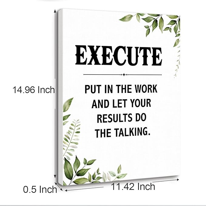 Gwisml Execute Quotes Wall Art,Inspirational Quotes Canvas Frame Paintings For Office Home Workplace Wall Art Decor