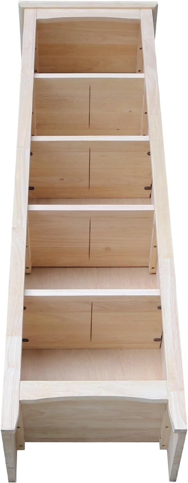 International Concepts Narrow Shaker Bookcase, 60-Inch High, Solid Parawood, Unfinished