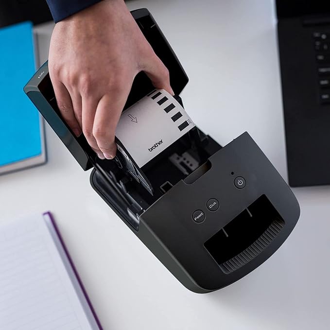 Brother QL-600 Economic Desktop Label Printer for Home and Office - Wired USB Connectivity - up to 2.4" Wide, 300 x 600 dpi, 44 Labels Per Minute, Automatic Cutter QL600 Label Maker