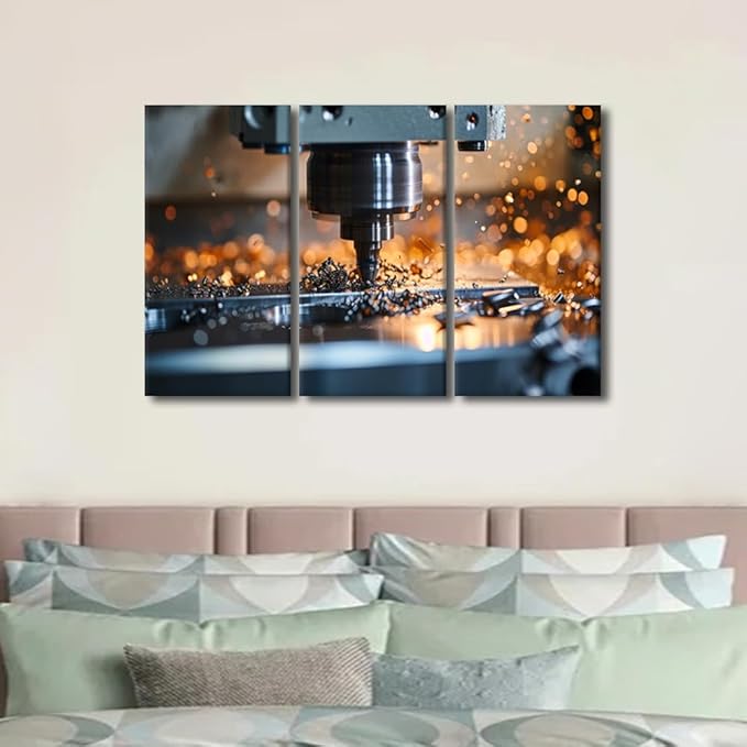 Machine Canvas Art Wall Decor for Bedroom Machine Wall Decor Office Decor Canvas Frame Art Prints Multi Panel Wall Art Bathroom Decor Wall Art Modern Home Decor Artwork Wall Hanging, 36x24 Inch