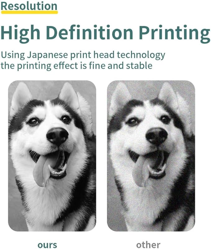 A4 Portable Paper Printer Thermal Printing Wireless BT Connect Compatible with iOS and Android Mobile Photo Printer Port 210mm Wide for Outdoor Travel Home Office Printing Sketches Reports