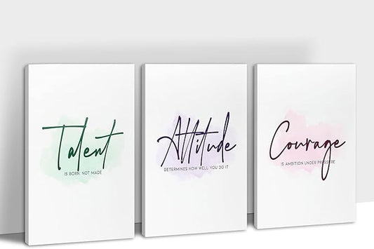 3 Piece Motivational Quotes Canvas Print Pictures Wall Decor, Men Women Inspirational Framed Artwork Home Office Decor 16"x24" x 3 Pcs