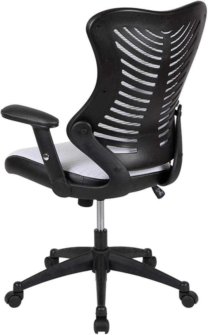 Flash Furniture Kale High Back Designer White Mesh Executive Swivel Ergonomic Office Chair with Adjustable Arms