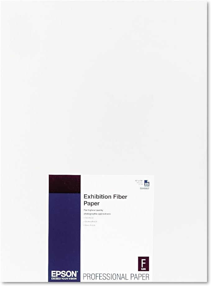 Epson Professional Media Exhibition Fiber Paper (13x19 Inches, 25 Sheets) (S045037)