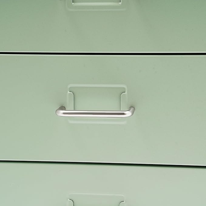 Vertical File Cabinets, 6 Tier Metal File Cabinet with Lock, Multi Drawer Cabinet for Home Office, Assembly Required (Green)