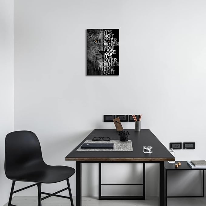 BWSPACE Wall Art Work-Creative Inspirational Canvas Prints, Painting Printing Canvas, Animal Print Motivational Suitable for Office, Hotel, Restaurant (Motivational-B1, 12x18 inches)