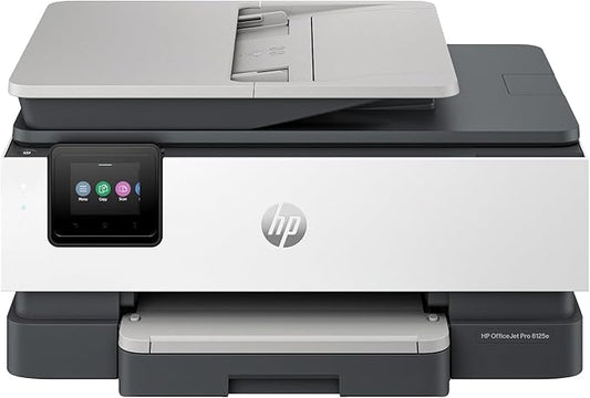 HP OfficeJet Pro 8125e Wireless All-in-One Color Inkjet Printer, Print, scan, Copy, ADF, Duplex Printing Best-for-Home Office, 3 Month Instant Ink Trial Included, AI-Enabled (405T6A)