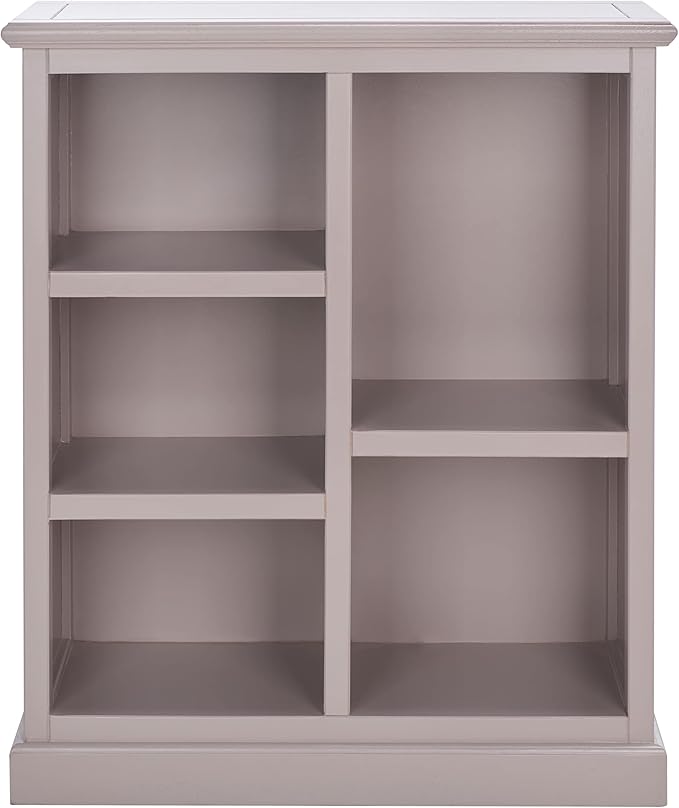 SAFAVIEH Home Collection – Maralah 5-Shelf Solid Wood Bookcase, Grey Mauve, 25" Wide Storage Display Shelf, Fully Assembled (AMH6634C)