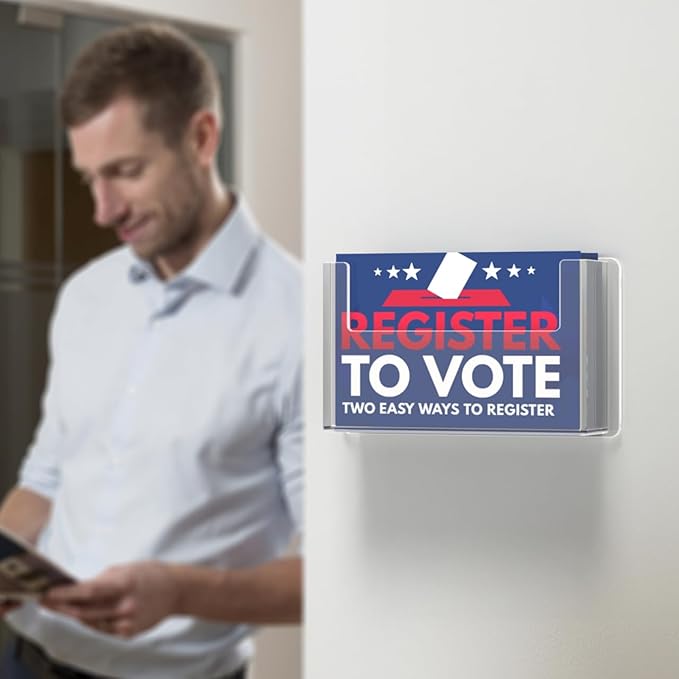 Marketing Holders Postcard Holder Bin Single Clear Plastic 6" x 4" Pocket Index Cards Prayer or Sticker Wall Mount Greeting Display Rack for Retail Store Owners and Beach Boutiques